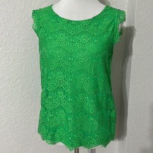 DONATING on 12/10! NY&CO Green Lace sleeveless Top